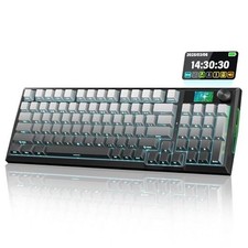 Wireless Mechanical Keyboard, Gasket RGB Gaming Keyboard with Screen & Grey