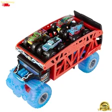 Hot Wheels Monster Trucks Monster Mover Hauler with 8 Trucks Storage Ramp