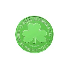 St. Patrick's Day Coins Gold Green Lucky Shamrock Coins Metal 3-Leaf Clover Coin