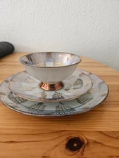 Vintage RW Bavaria Germany Tea Cup & Saucer Plate Set – Gold Trim – Mid-Century