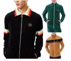 Sergio Tacchini Mens Track Jacket Soft Velour Fabric Full Zip Classic Retro Top