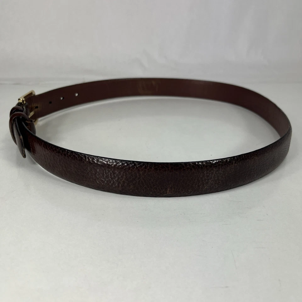 Cinturón de vestir Perry Ellis usado marrón grano completo cuero de vaca - para hombre talla 34/85 Foto 3 de 4