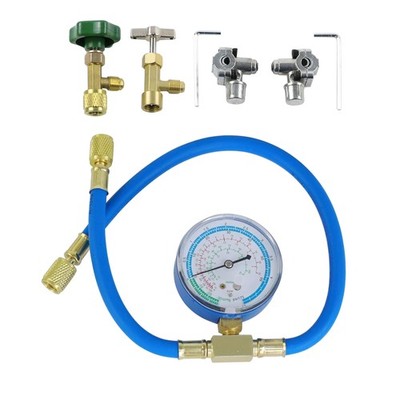 R290 and R600A Charging Hose and Gauge Set with Can Tap and BPV31 Bullet Pier...