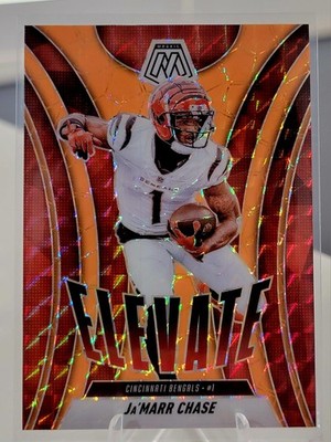 2025 Mosaic JaMarr Chase Elevate #14 Orange Fluorescent Prizm SP Color Match