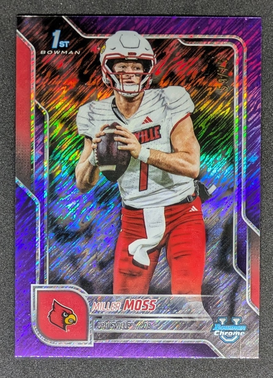 2025 Bowman University Chrome Miller Moss Purple Shimmer Refractor 1st Bowman