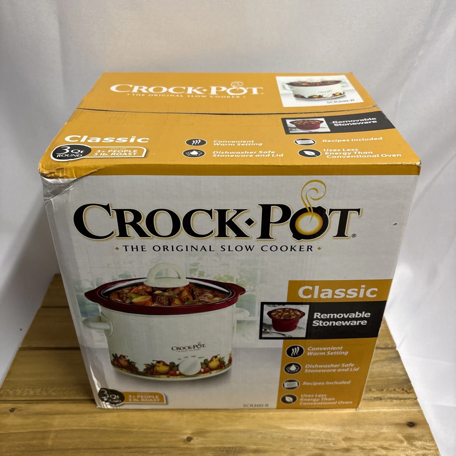 Rival 3 QT Crock Pot Slow Cooker Model SCR300 W/ Fruit Pattern NEW IN BOX