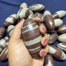 3” Shiva Lingam stone from India - Narmada River - Palm size Shivalingam - 1 pc