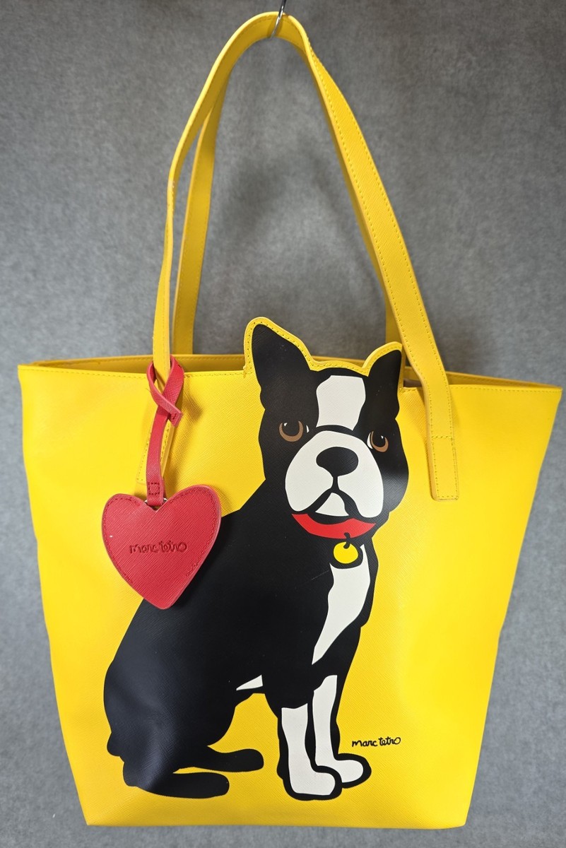 Marc Tetro Tote Bag Yellow Boston Terrier Purse Large | eBay
