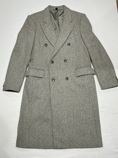 American Male Overcoat Mens 40 Gray 100% Wool Double Breasted Made In USA Preppy