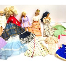 Vintage 1960s Handmade Barbie Doll Clothes 20 Lot   Crochet  Sewn Pieces