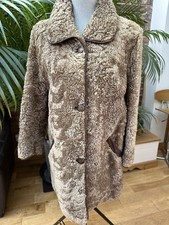 Ladies Vintage Morlands Curlam Teddybear Real Sheepskin Coat With Leather Trim. 