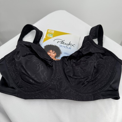 Playtex 18 Stunden Ultimate Lift Support bügelloser BH schwarz volle Abdeckung 36D #4745 - Bild 4 von 7
