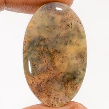100 Natural Moss Agate Oval Shape Cabochon Gemstone 33 Ct. 35X21X4 mm UG-2280
