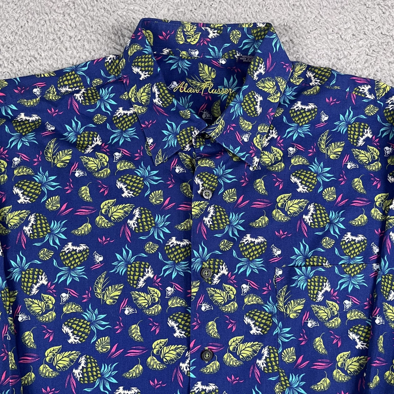 Alan Flusser Mens Pineapple Pattern Button Down S… - image 6