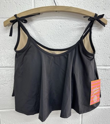 NWT Kortni Jeane Black Swimsuit Swing Tankini Tie Top Lined Padded Size XS