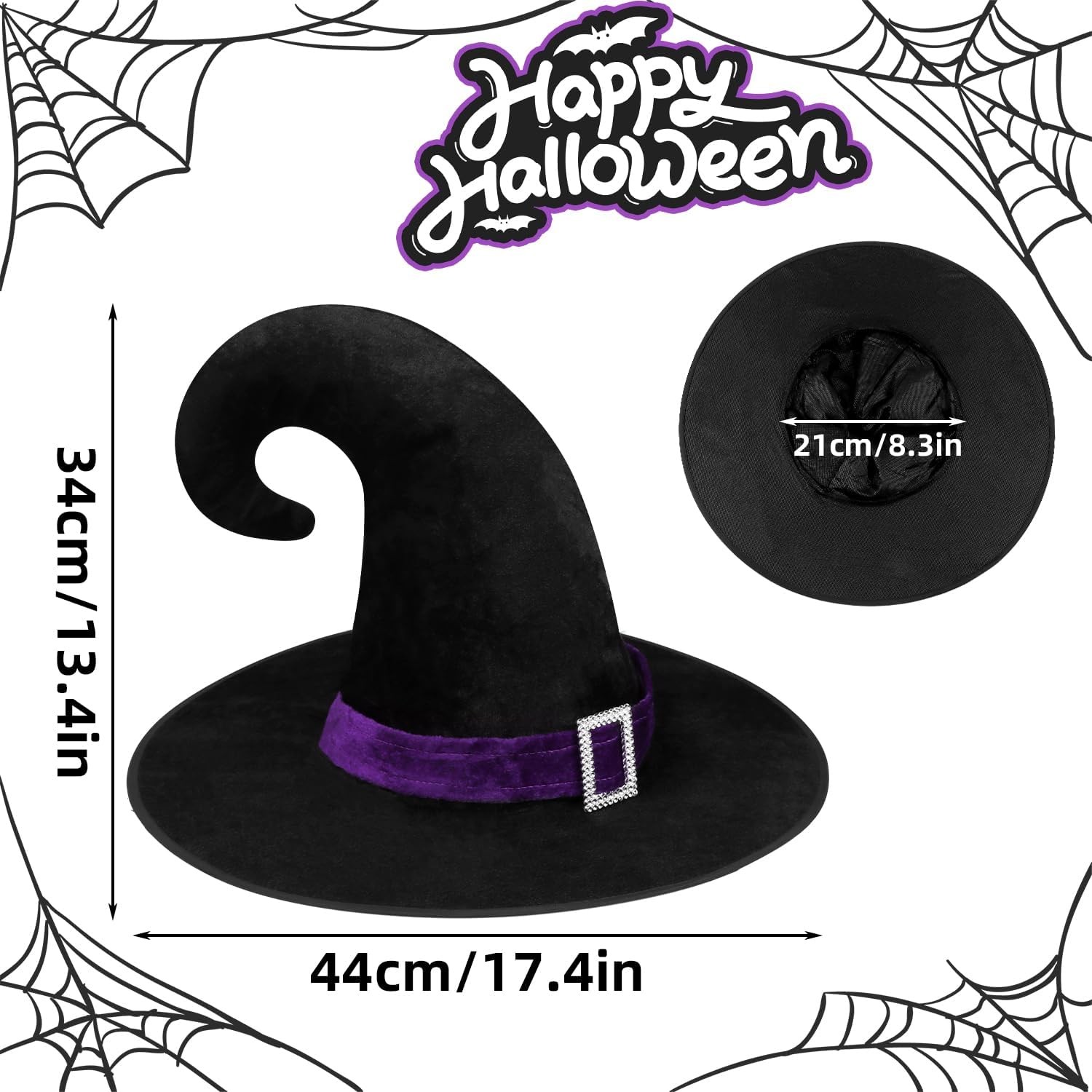 Witch Hat, Witches Hat Wizard Costume Accessory for Halloween Cosplay Party 