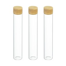 3Pcs Mini Glass Bottles with Lids, 30ml Small Clear Glass Jars