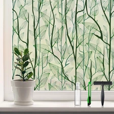 DKTIE Window Film Privacy with Installation Tools, Decorative Stained Glass W...