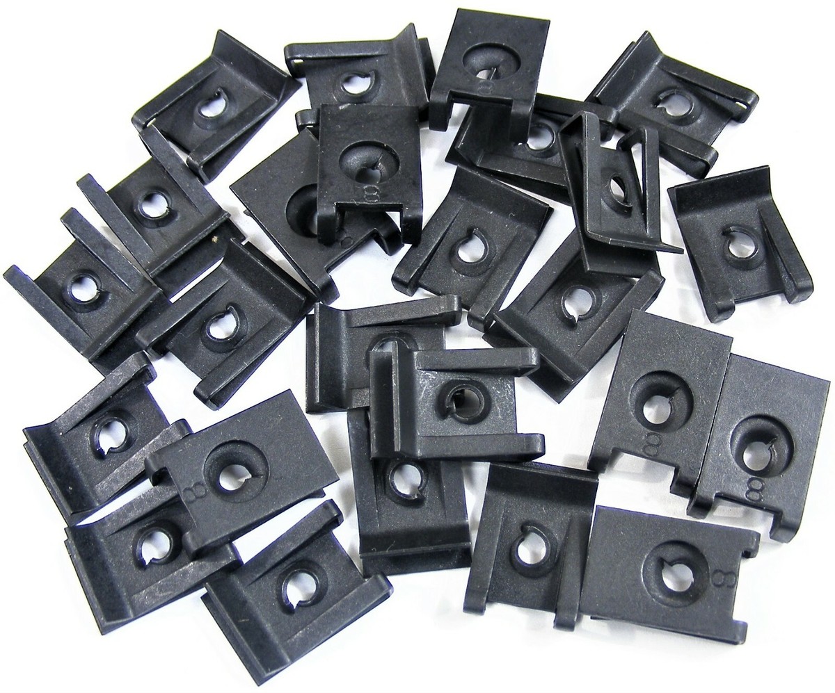 Clips De Retenue Push Nut Pour GM - Lot De 25 Pièces, Fits 3/8 Fileté, Noirs, Acier, Neufs