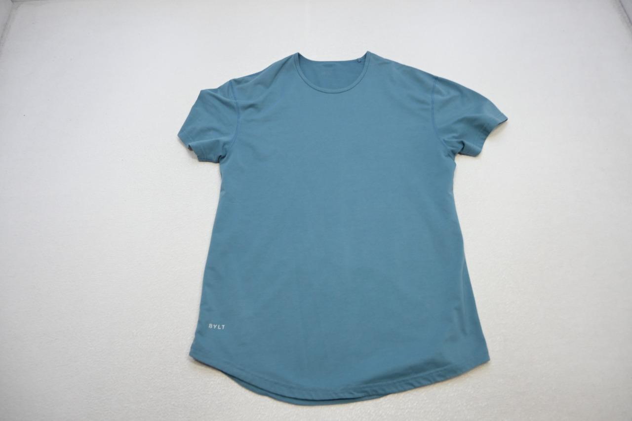 Bylt Drop Cut Gym Shirt Short Sleeve Atheltic Tee Blue Mens Size Large
