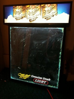 1992 Miller Genuine Draft Lighted Menu Board