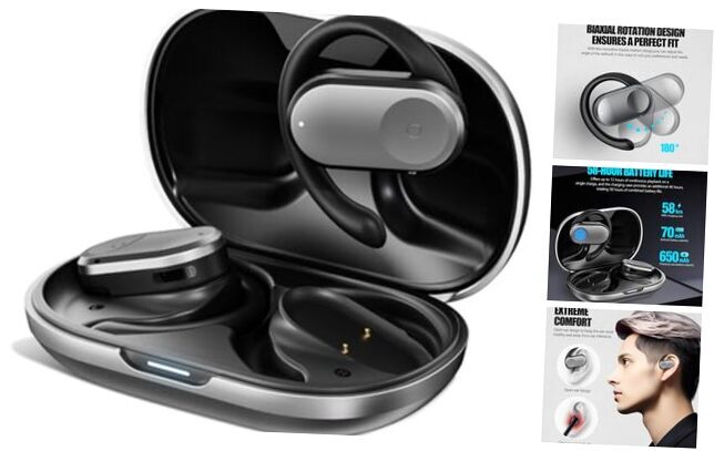 Open Ear Headphones USB Condenser Microphone, Plug & Play, Studio Cardioid Mic-image