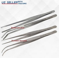 2 Pcs 12-Inch Fine Long Tweezers Tongs for Cooking, Stainless Steel Kit