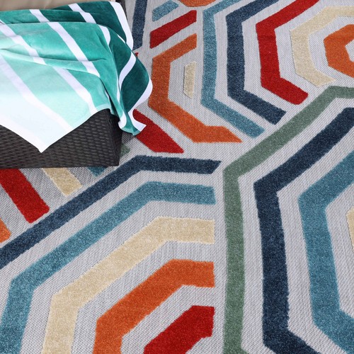 Waimea Modern Geometric Coastal Area Rug Indoor Outdoor Rugs Or Runner Rug - Picture 40 of 53