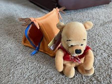 Vintage Disney Store Winnie The Pooh Camping Bean Bag Plush W/ Tent Soft Toy Tag