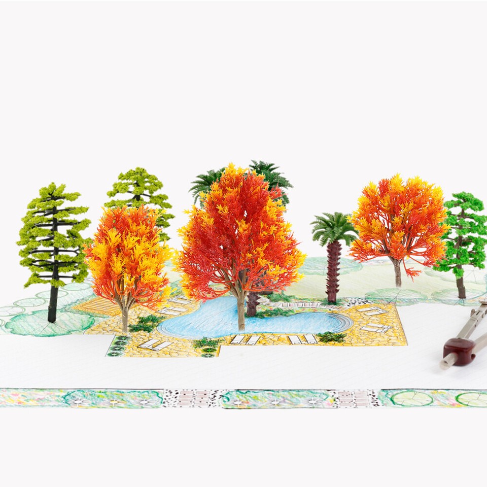 4 Pcs Landscape Model Tree Micro Plants Accessories Maple Miniature