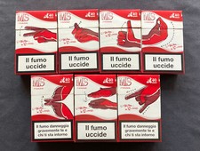 Vintage 7 x pacchetto vuoto 20 sigarette MS ROSSE 40 anni L'Italiano in 10 mosse