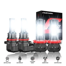 For Dodge Challenger 2015-2021 LED Headlight Bulbs Hi/Lo Beam+Fog Light Kit 4Pcs