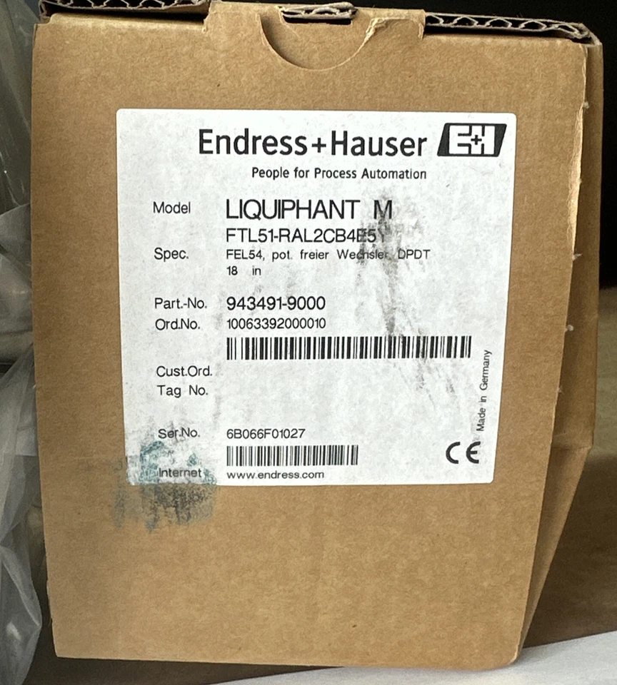BRAND NEW- Endress + Hauser LIQUIPHANT M FTL51 / FTL51-RAL2CB4E5Y || WARRANTY! - Image 2 of 4