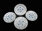 Royal Copenhagen 178 Denmark Plain Blue Fluted 8 1/4" Salad Plate Dish Set of 4