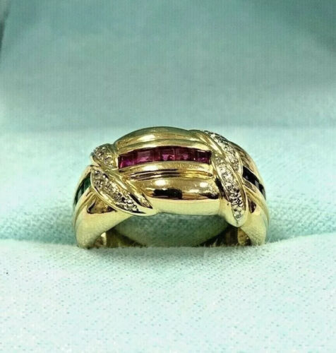 2 Ct Princess Cut Ruby Lab-Created Men's Wedding Band Ring 14K Yellow Gold Over - Picture 2 of 8