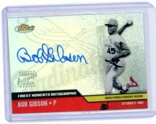 2002 Topps Finest Baseball Moments Refractor Autograph #FMA-BG Bob Gibson