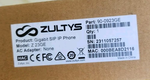 Zultys GIGABIT SIP IP Business Office Phone, Z 23GE, Color Display, Bluetooth - Picture 6 of 8