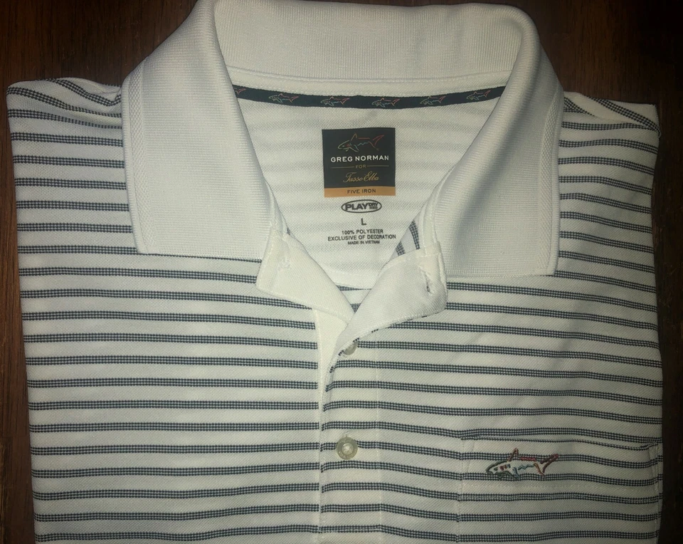 Camisa polo de manga corta Greg Norman Play Dry Tasso Elba para hombre - grande - usada en excelente estado Foto 2 de 2