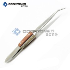 6.5" Tweezers w/ Cross Locking Action  Firm Grip Fiber Handles Curved Tip