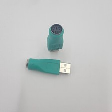 USB to PS2 Adapter 2PCS Green PS/2 Female to USB Male Converter Adapter
