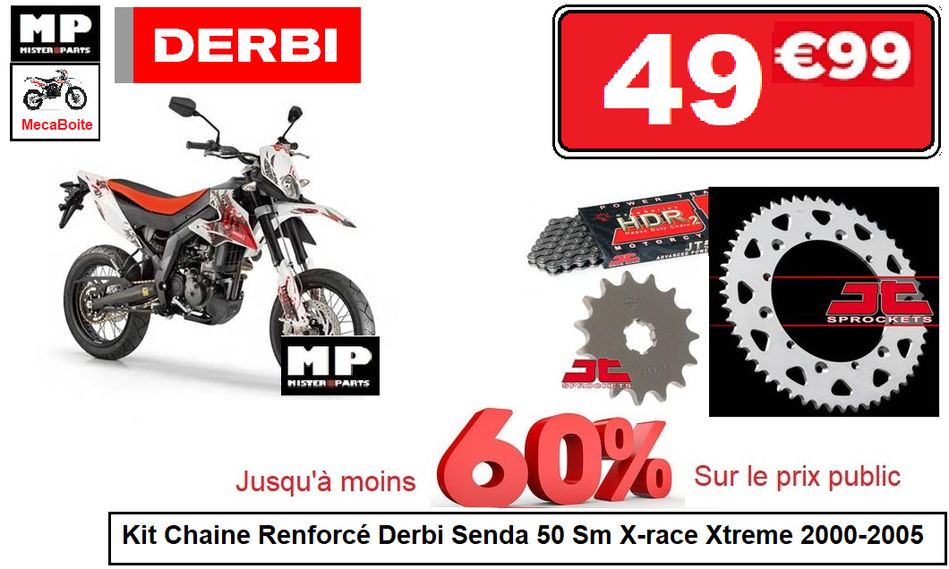 Kit Chaine Renforcé 420 14x53 Derbi Senda 50 SM X-Treme 2000-2005