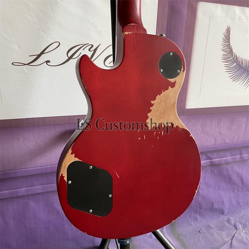 Reissue 1959 Heavy Aged Electric Guitar Standard Figured Top Slow Iced Tea Fade - Picture 7 of 7