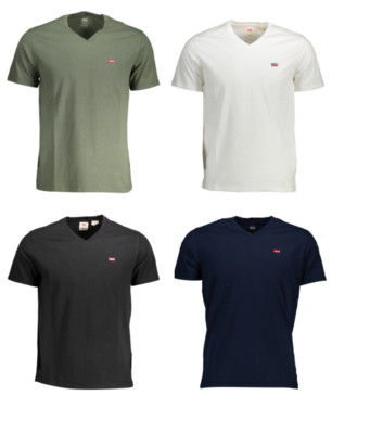 LEVIS Levi´s T-Shirt Baumwolle Logo Sommer V-Neck Freizeit Herren  Shirt O-Neck