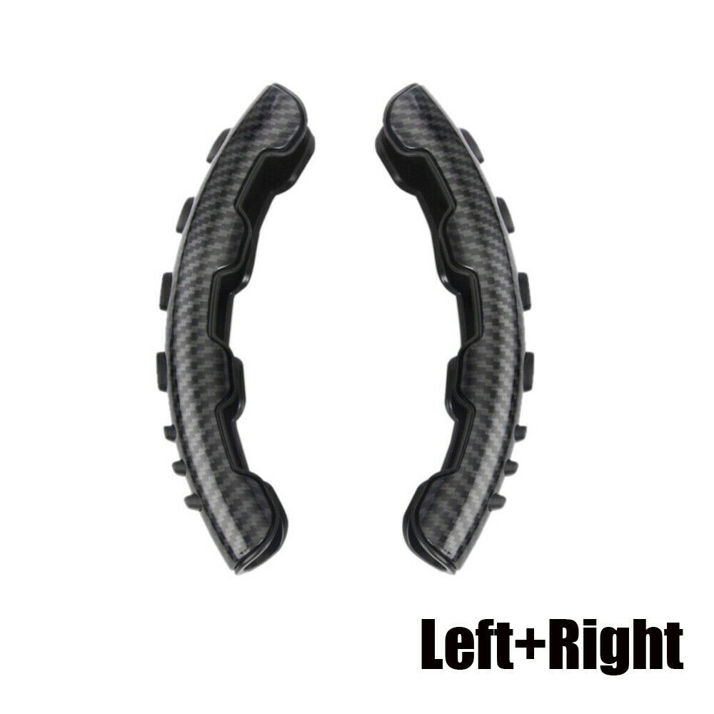 2x Carbon Fiber Non-Slip Steering Wheel Booster Cover Trim Car Accessories Black