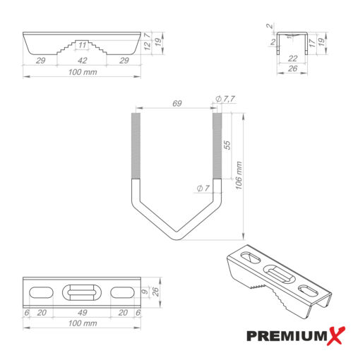 Dachsparrenhalter 120cm Sparrenhalter Aufdach SAT Halter Mastkappe Dach Montage - Bild 8 von 8