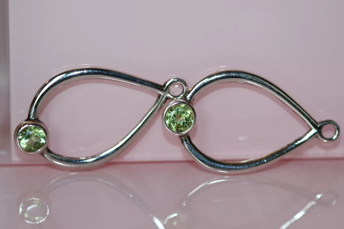 PANDORA PERIDOT DROP DANGLE EARRINGS Compose 290622PE RETIRED RARE POUCH