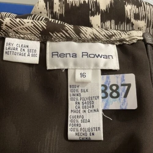 Maxi Falda Larga Rena Rowan Floral 100% Seda Mujer Talla 16 Crema/Marrón De Colección Foto 2 de 4