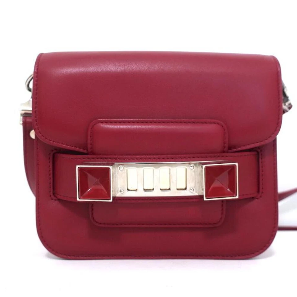 Bolsa tiracolo Proenza Schouler PS11 minúscula aba couro vermelho - Imagem 2 de 4