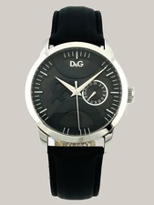 D&G Dolce and Gabbana Twin Tip DW0699 Ladies Stainless Steel Leather Strap Watch