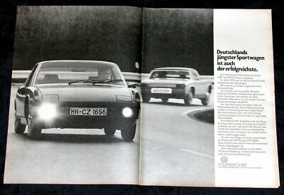 VW Porsche 914, Original Advertising from 1971,... Large Format, DIN-A-3